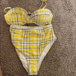 Yellow 2 piece bathing suit